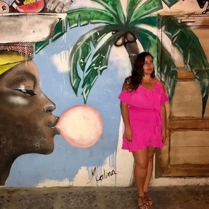 Cold shoulder ruffle dress